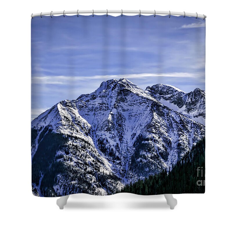 Janice Rae Pariza Shower Curtain featuring the photograph Twilight Peak Colorado by Janice Pariza