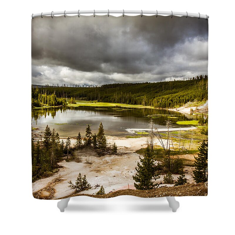 Twin Shower Curtain featuring the photograph Twin Lake by Robert Bales