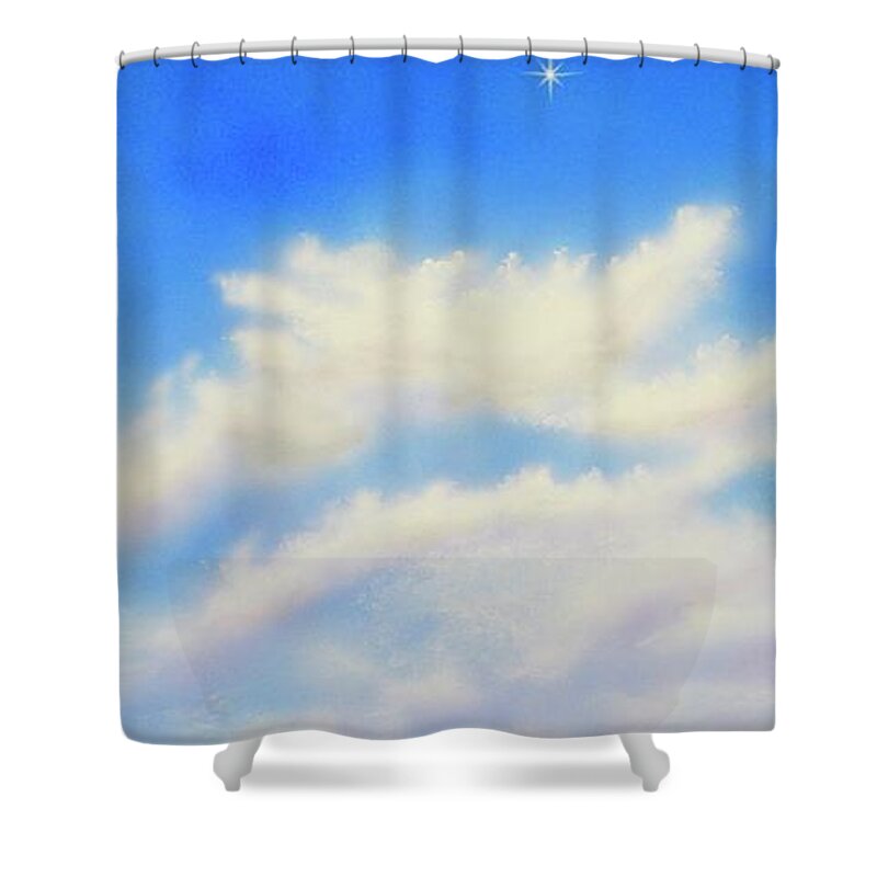 Moon Shower Curtain featuring the painting Twin Moons by Mary Scott