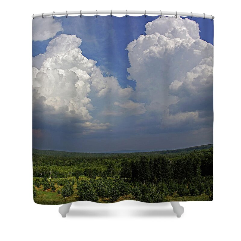 Clouds Shower Curtain featuring the photograph Twin Peaks by Jerry LoFaro