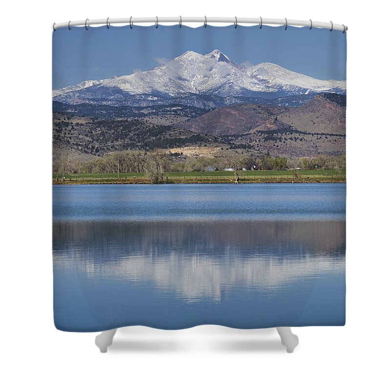 Beautiful Shower Curtain featuring the photograph Twin Peaks McCall Reservoir Reflection by James BO Insogna