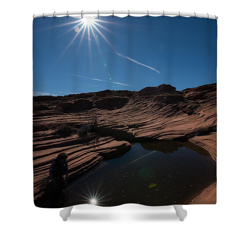 Abstract Shower Curtain featuring the photograph Twin Stars Reflection by Art Atkins