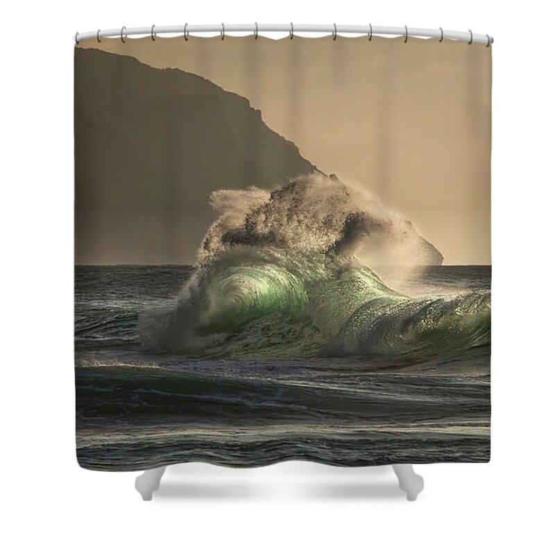 Waves Shower Curtain featuring the photograph Twisted Wave by Roger Mullenhour