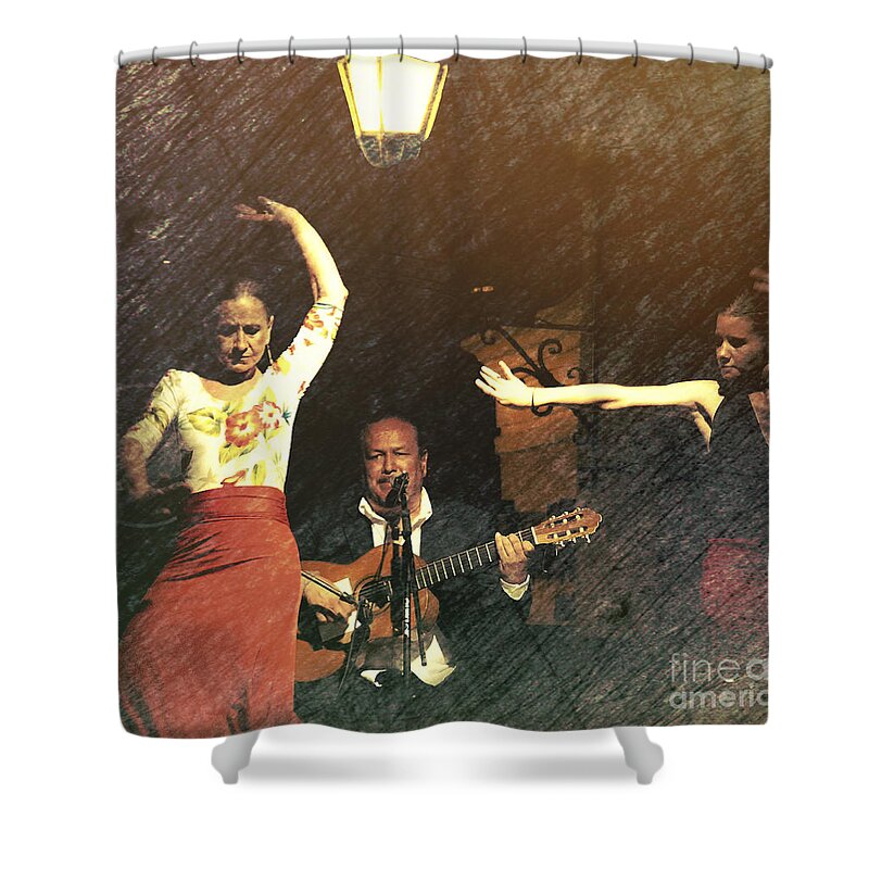 Dancers Shower Curtain featuring the photograph Two for Flamenco by Barry Weiss