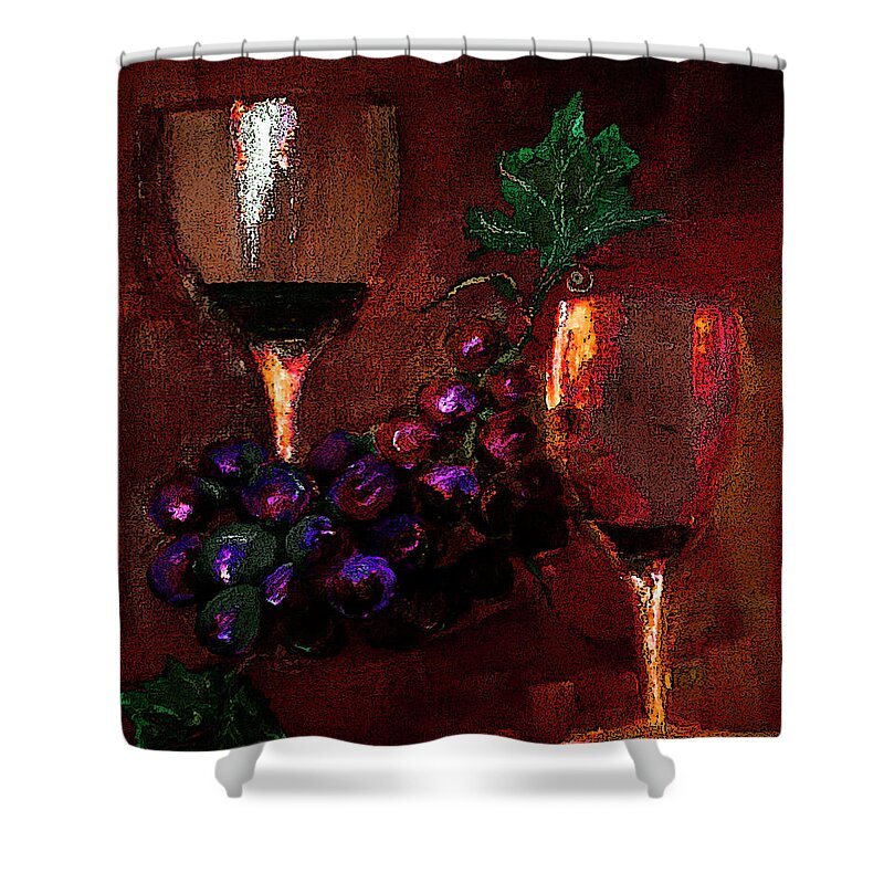 Friends Shower Curtain featuring the digital art Two Friends Divided By Grapes Of Wrath Painting by Lisa Kaiser