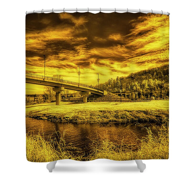 Park Shower Curtain featuring the photograph Two Rivers Park by Michael McKenney