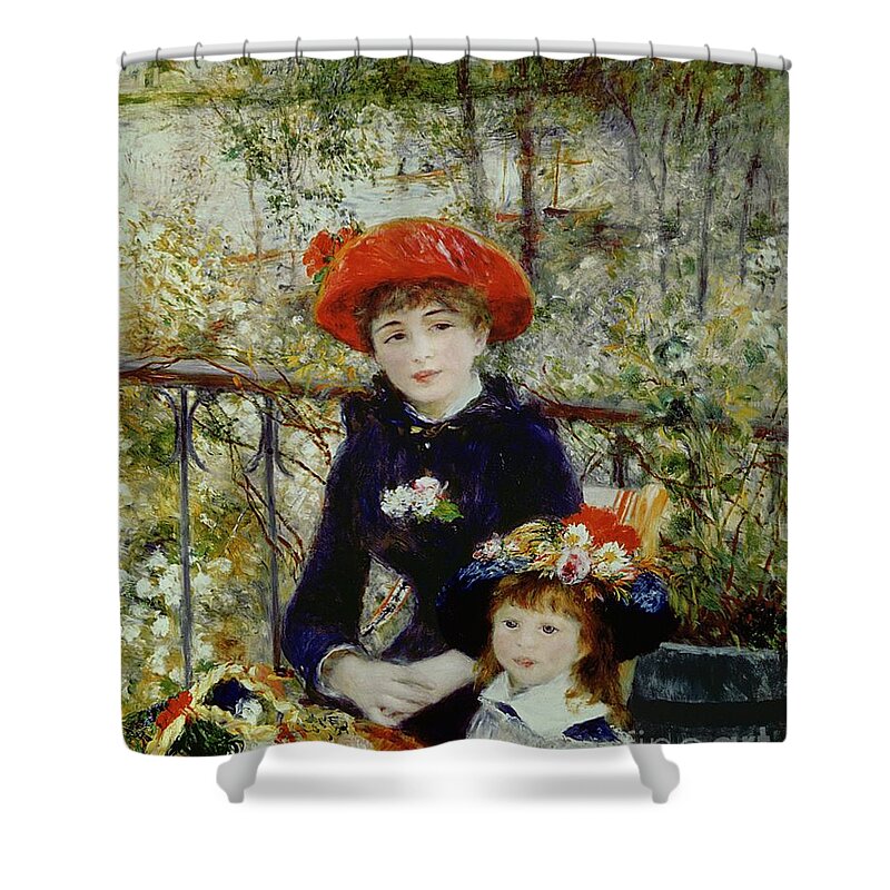 Two Shower Curtain featuring the painting Two Sisters by Pierre Auguste Renoir