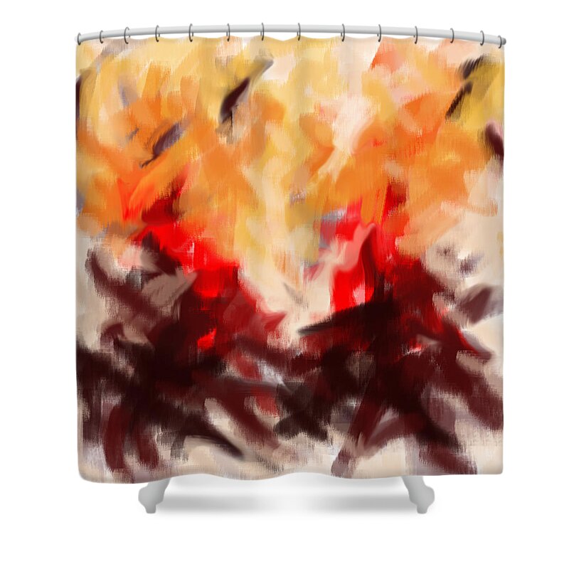 Abstract Shower Curtain featuring the painting Two to Tango Abstract by Karla Beatty