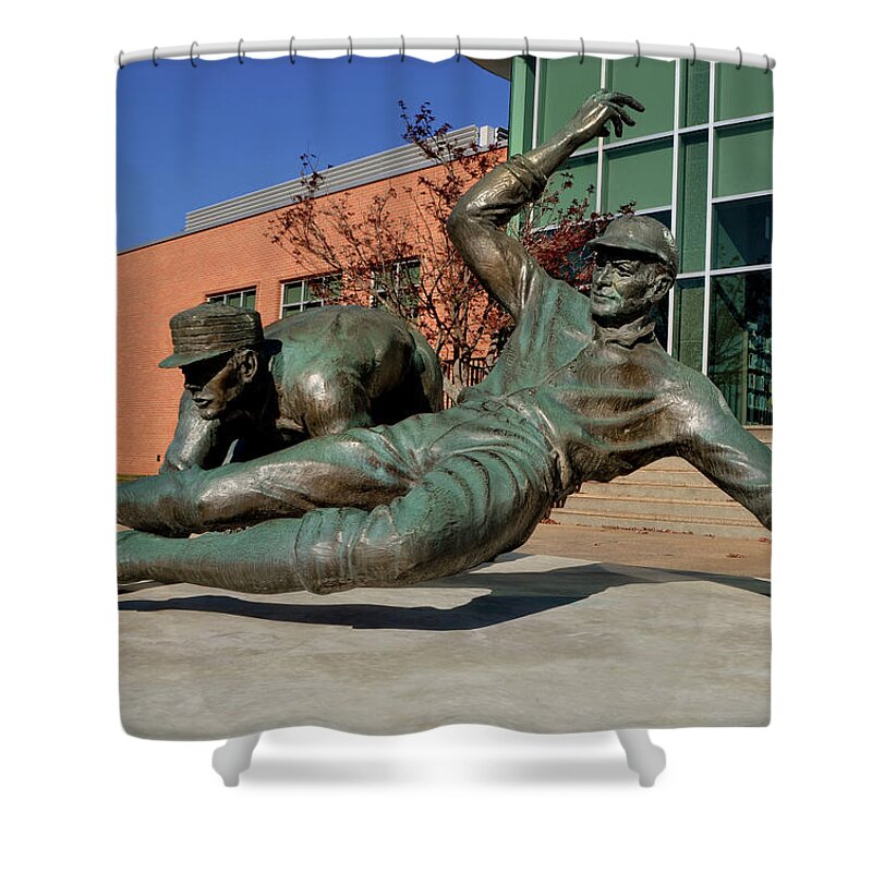 Statue Shower Curtain featuring the photograph Ty Cobb Memorial 004 by George Bostian