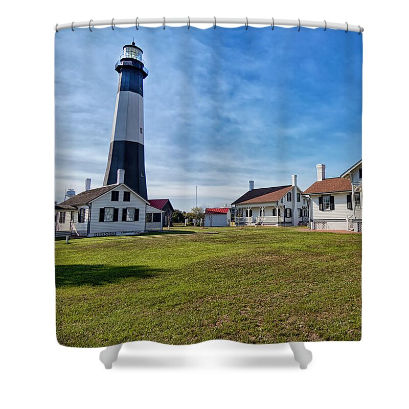 Lighthouse Shower Curtain featuring the photograph Tybee Island Light Station by Kim Hojnacki