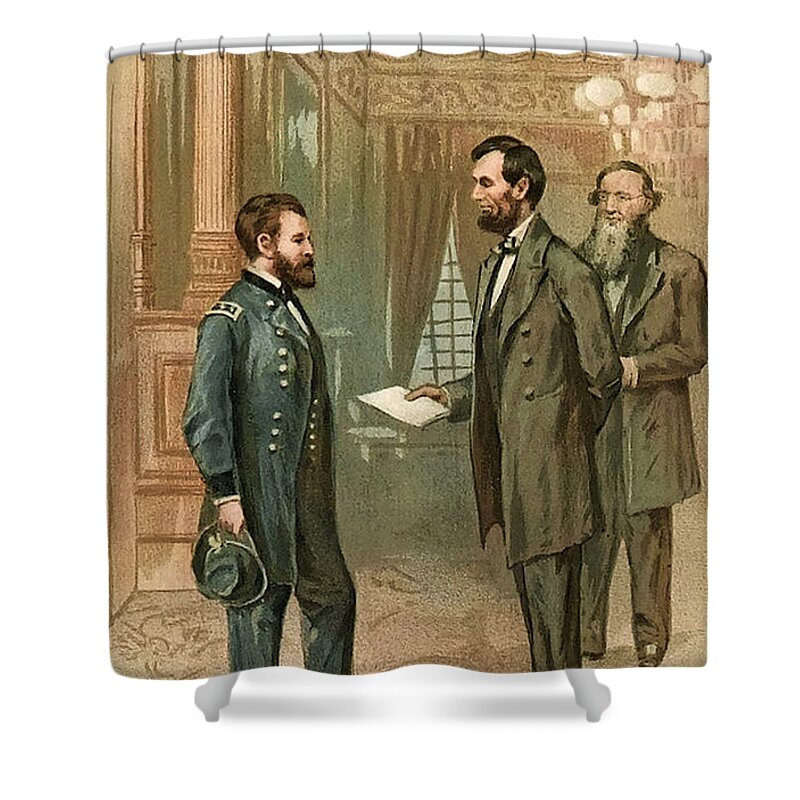 Historic Shower Curtain featuring the photograph Ulysses S. Grant With Abraham Lincoln by Wellcome Images