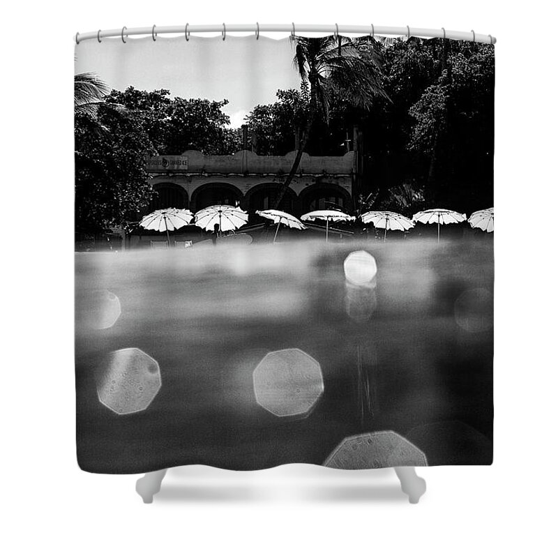 Surfing Shower Curtain featuring the photograph Umbrellas 2 by Nik West