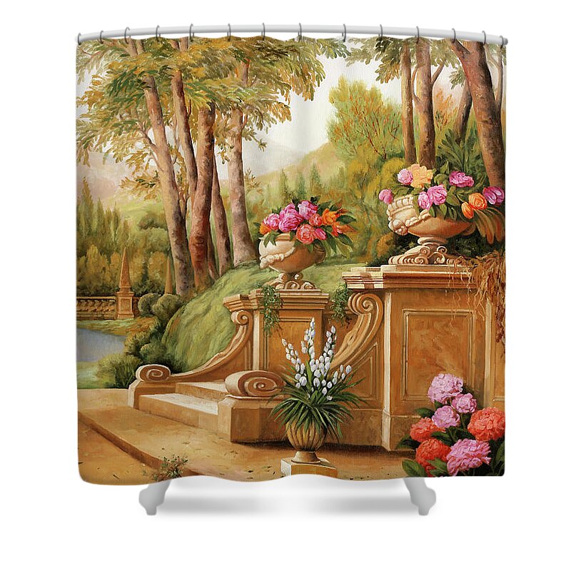 Garden Shower Curtain featuring the painting Un Giardino by Guido Borelli
