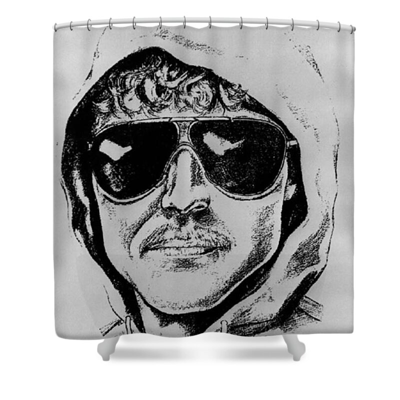 Unabomber Shower Curtain featuring the painting Unabomber Ted Kaczynski Police Sketch 1 by Tony Rubino