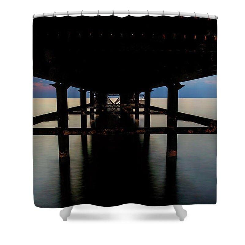 Long Shower Curtain featuring the photograph Under The Pier by Stelios Kleanthous