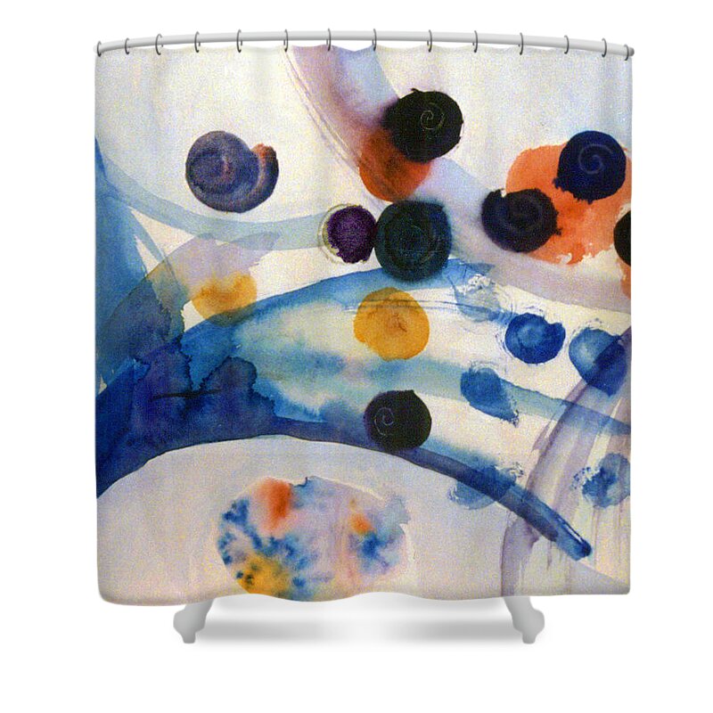 Abstract Shower Curtain featuring the painting Under the Sea by Steve Karol