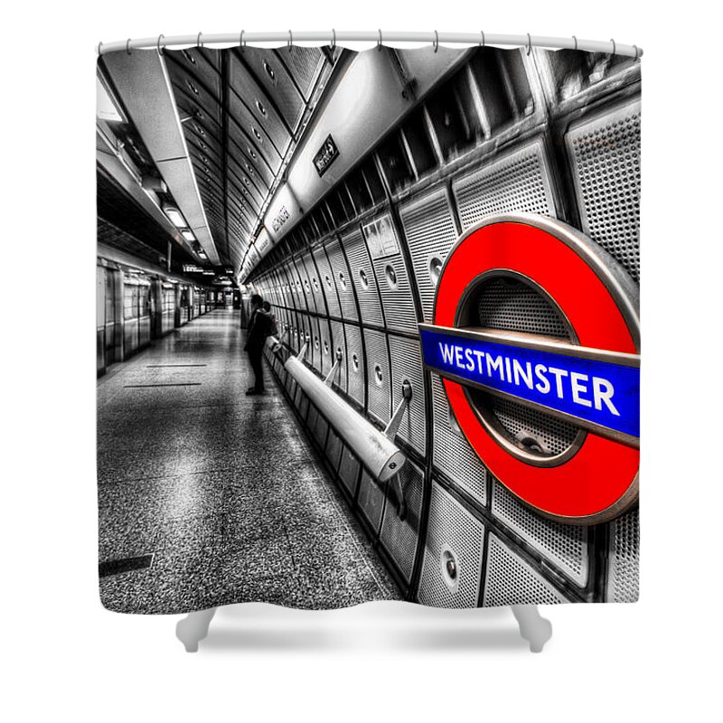 Tube Shower Curtain featuring the photograph Underground London by David Pyatt