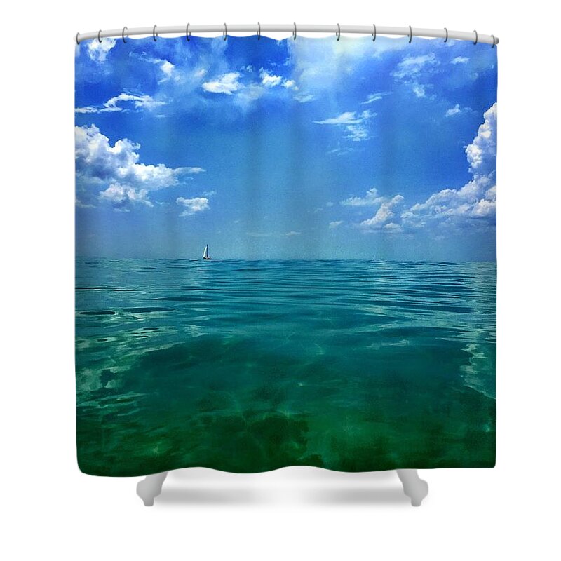 Beach Ocean Shower Curtain featuring the photograph Underneath by Alison Belsan Horton