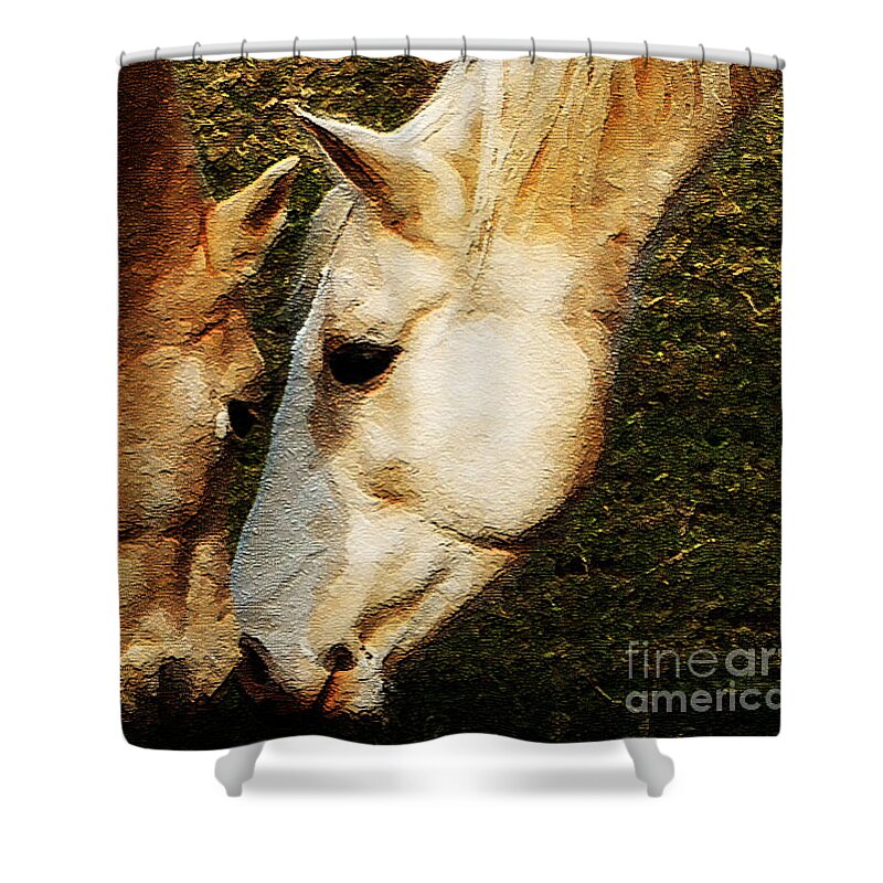 Horses Shower Curtain featuring the photograph Understanding by Linda Shafer