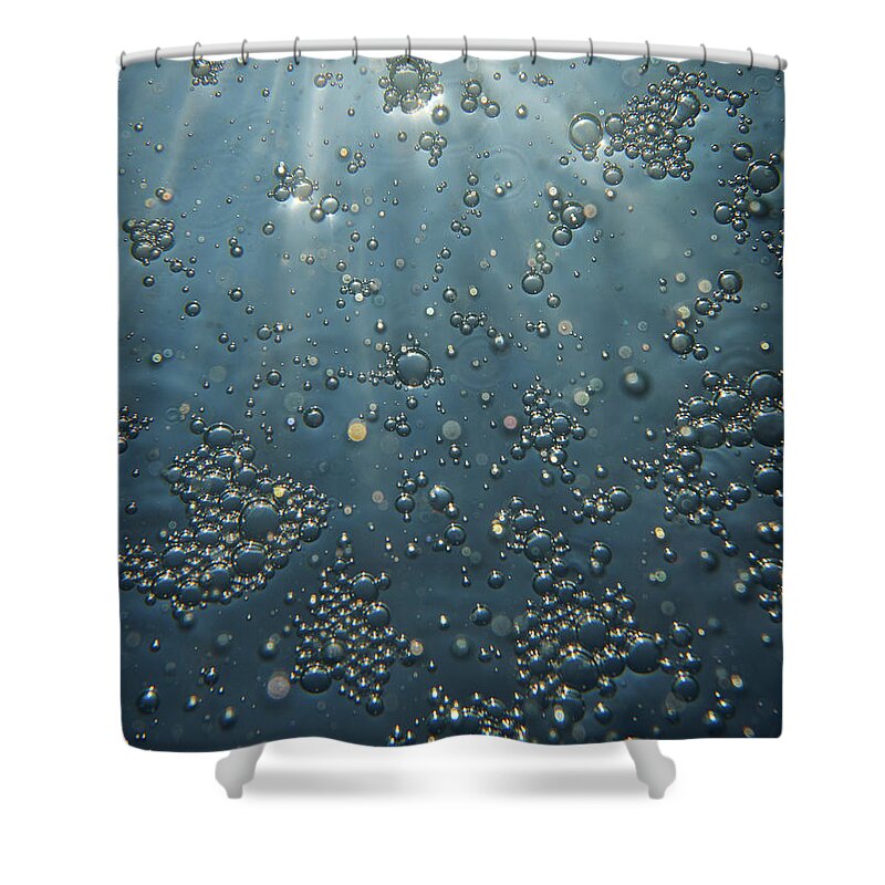Bubbles Shower Curtain featuring the photograph Underwater Bubbles by Christopher Johnson