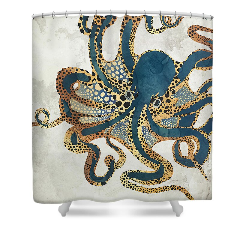 Octopus Shower Curtain featuring the digital art Underwater Dream VI by Spacefrog Designs