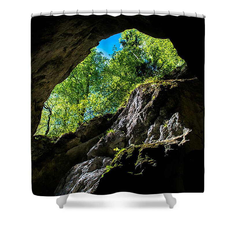 Cave Shower Curtain featuring the photograph Underworld Exit by Andreas Berthold