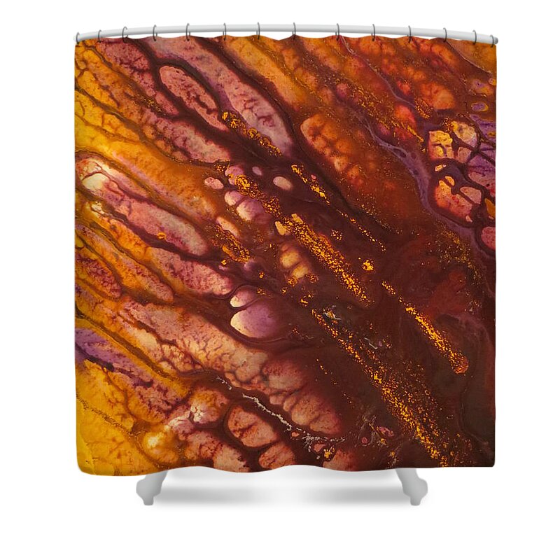 Abstract Shower Curtain featuring the painting Undeviating by Soraya Silvestri