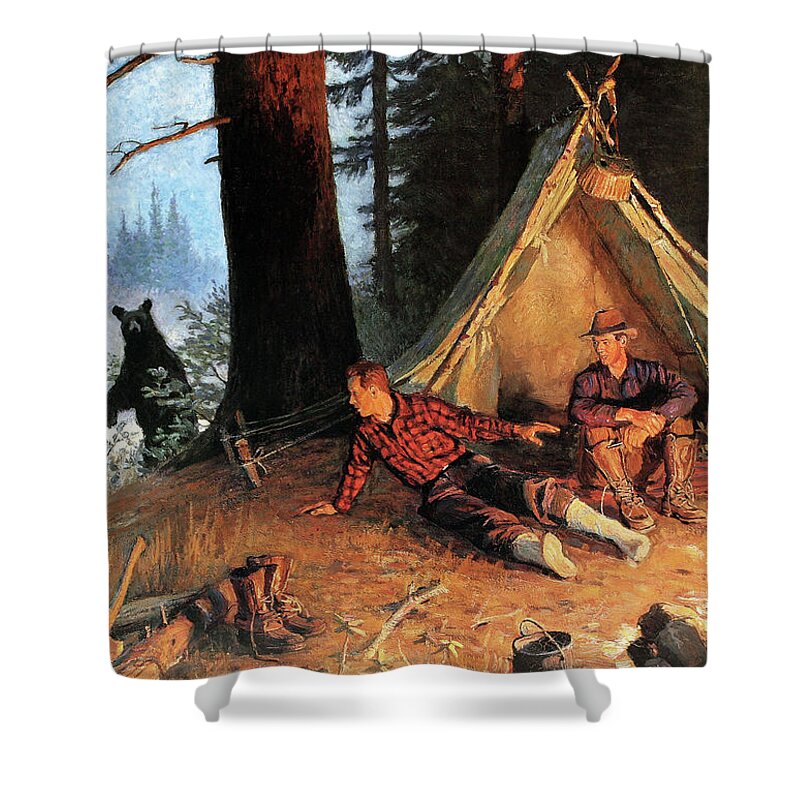 Outdoor Shower Curtain featuring the painting Unexpected Visitor by Philip R Goodwin