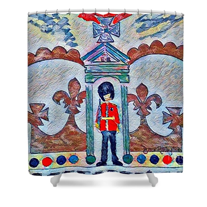 Great Britain Shower Curtain featuring the painting Unity - 14th in the Series by Denise Railey