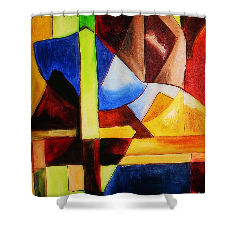 Acrylic Painting Shower Curtain featuring the painting Unity by Yael VanGruber