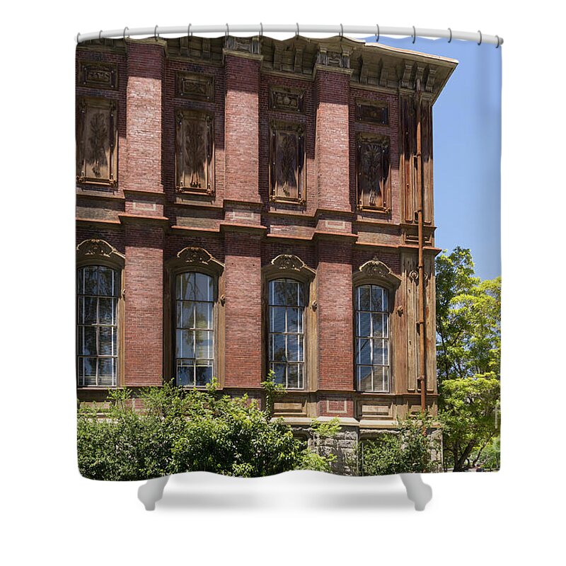 Wingsdomain Shower Curtain featuring the photograph University of California Berkeley Historic South Hall and The Campanile DSC4054 by Wingsdomain Art and Photography