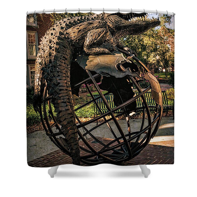 Florida Shower Curtain featuring the photograph University of Florida Sculpture by Joan Carroll