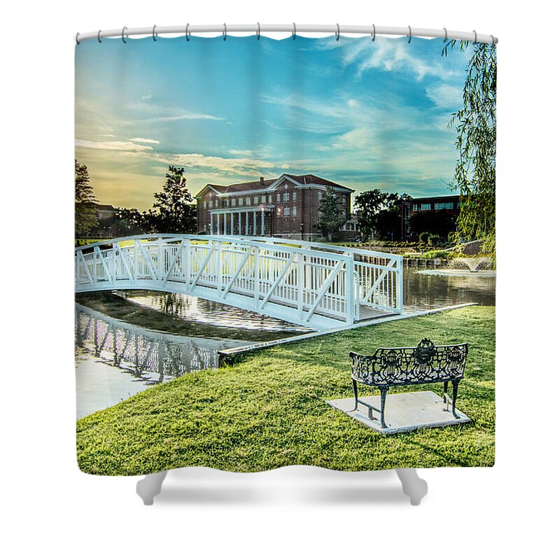 University Shower Curtain featuring the photograph University of Southern Mississippi by Metaphor Photo