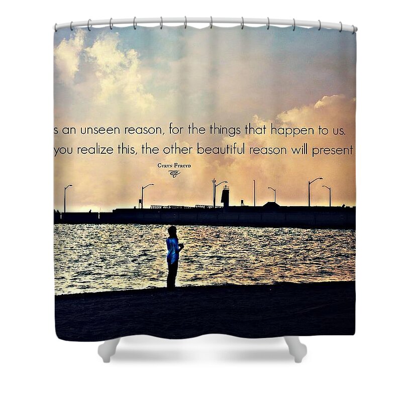 Beach Shower Curtain featuring the photograph UNseen reason by Cyryn Fyrcyd
