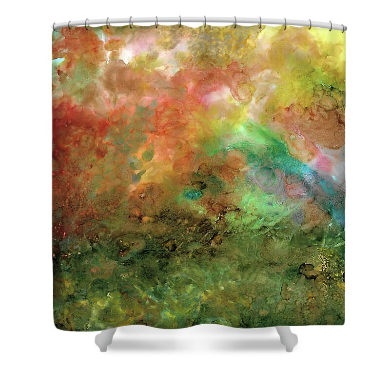 Abstract Shower Curtain featuring the painting Unseen Virtue by Eli Tynan