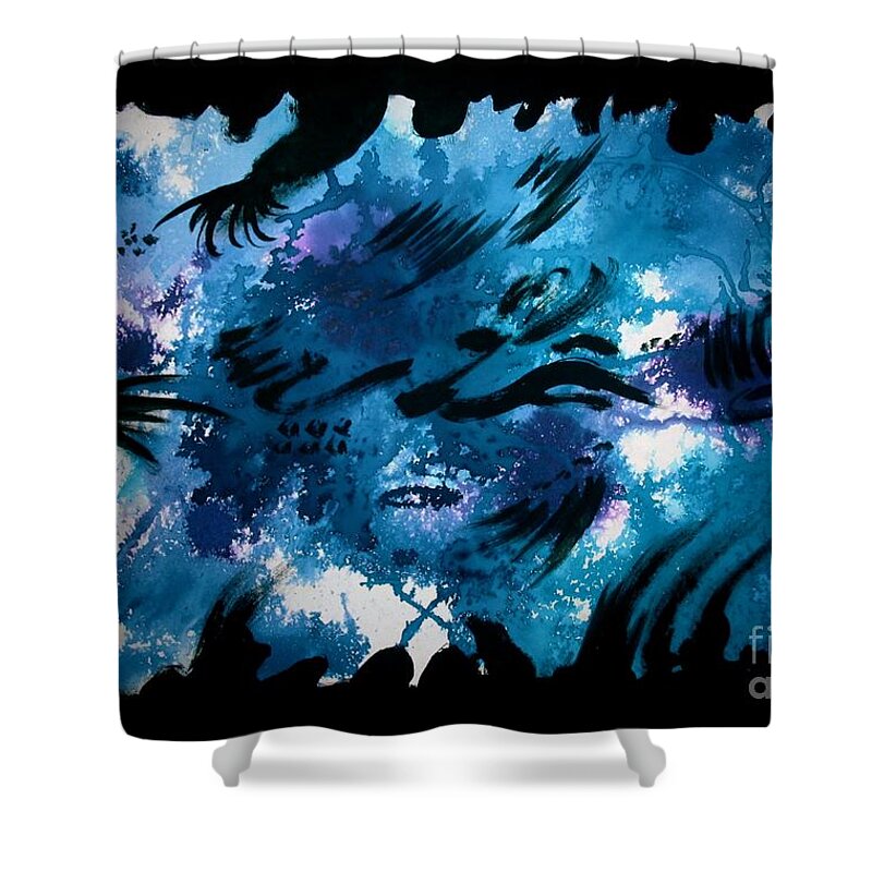 Art Shower Curtain featuring the mixed media Emotional Touch by Tamal Sen Sharma