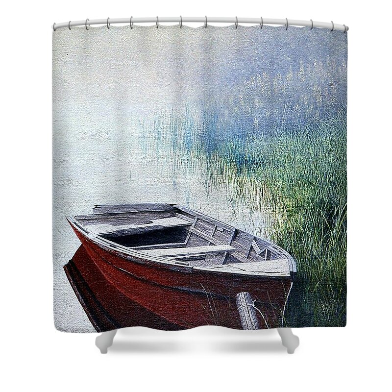 Boat Shower Curtain featuring the painting Untitled #3 by Conrad Mieschke