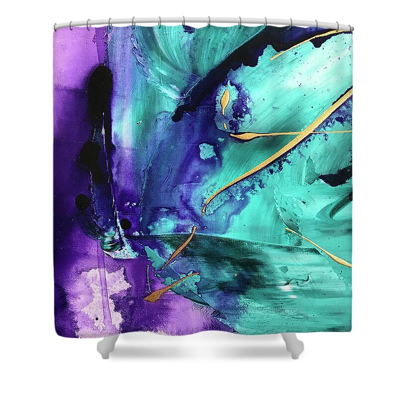 Acrylic Shower Curtain featuring the painting Untitled by Laura Jaffe