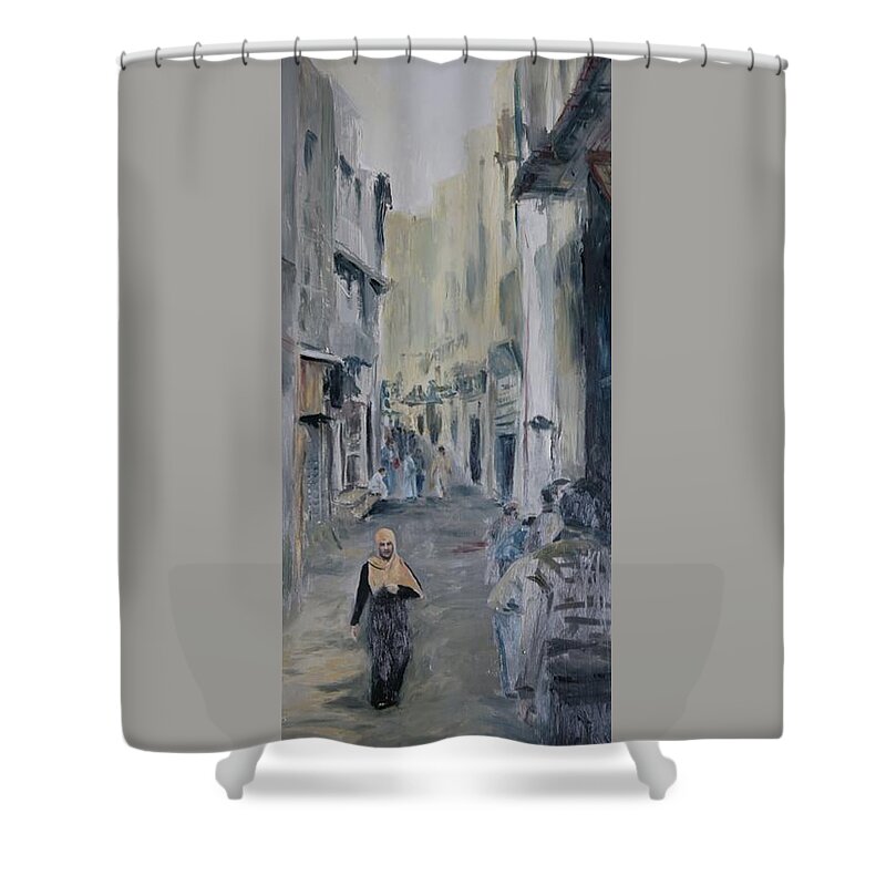 Street Shower Curtain featuring the painting Untitled by Lindsey Weimer