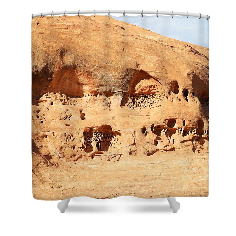 Rocks Shower Curtain featuring the photograph Unusual rock formation by Jeff Swan
