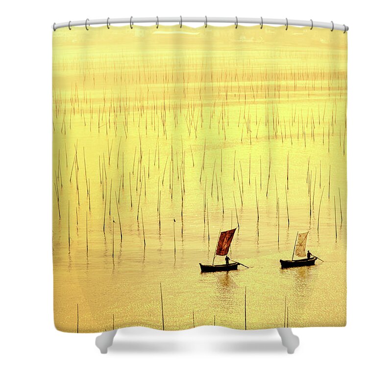 China Shower Curtain featuring the photograph Up at dawn. by Usha Peddamatham