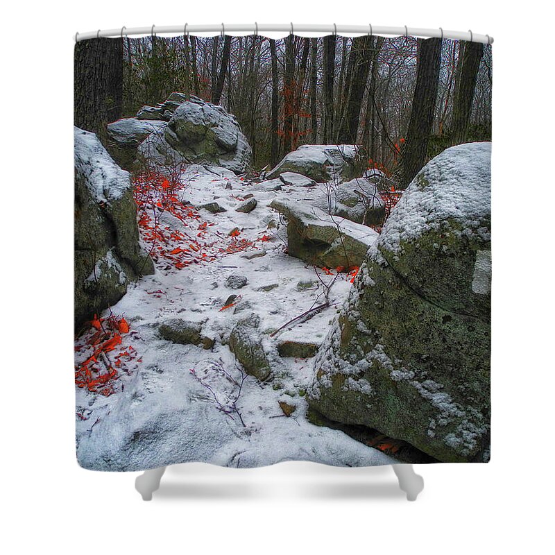 Up Moneyhole Mountain Shower Curtain featuring the photograph Up Moneyhole Mountain by Raymond Salani III