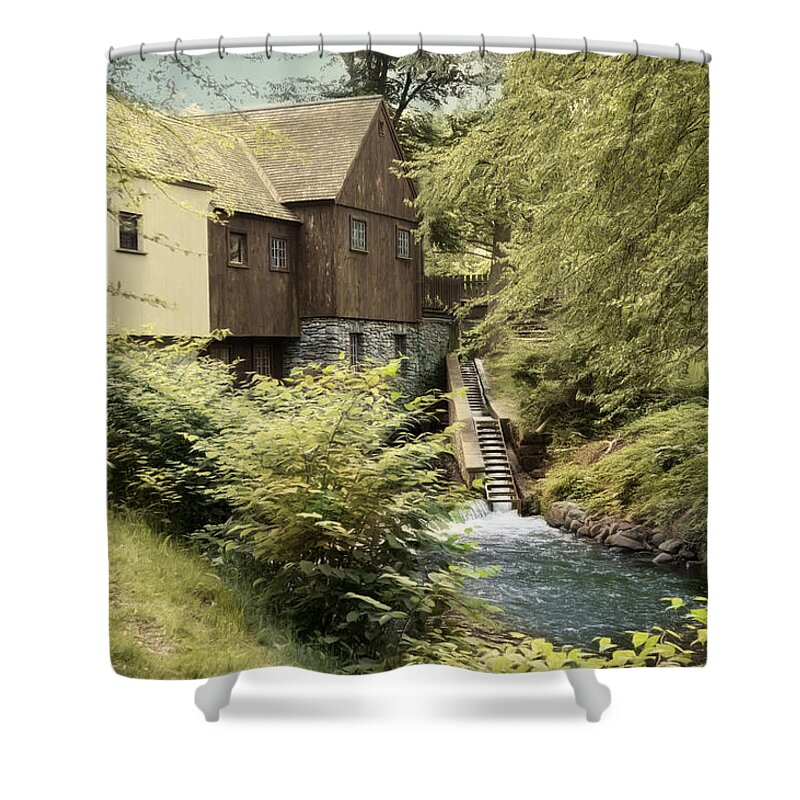 Cape Cod Shower Curtain featuring the photograph Up Stream by Robin-Lee Vieira