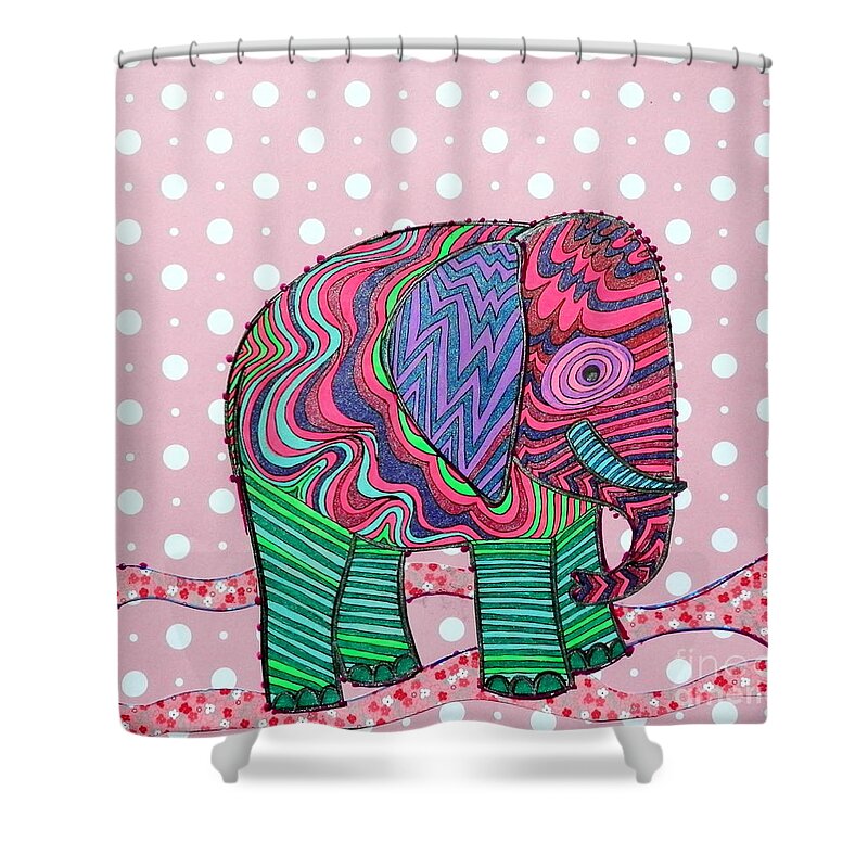 Animals Shower Curtain featuring the drawing Up that hill of hope by Barbara Leigh Art