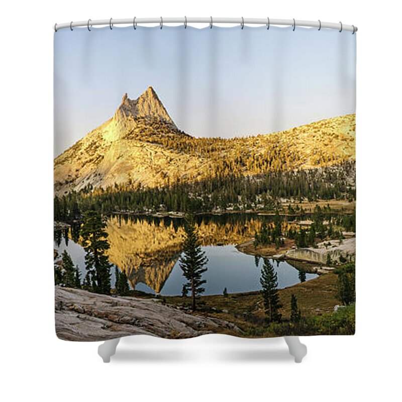 Cathedral Lake Shower Curtain featuring the photograph Upper Cathedral by Angie Schutt