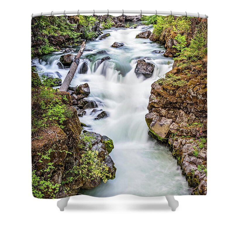 Adventure Shower Curtain featuring the photograph Upper Rogue River by Charles Dobbs