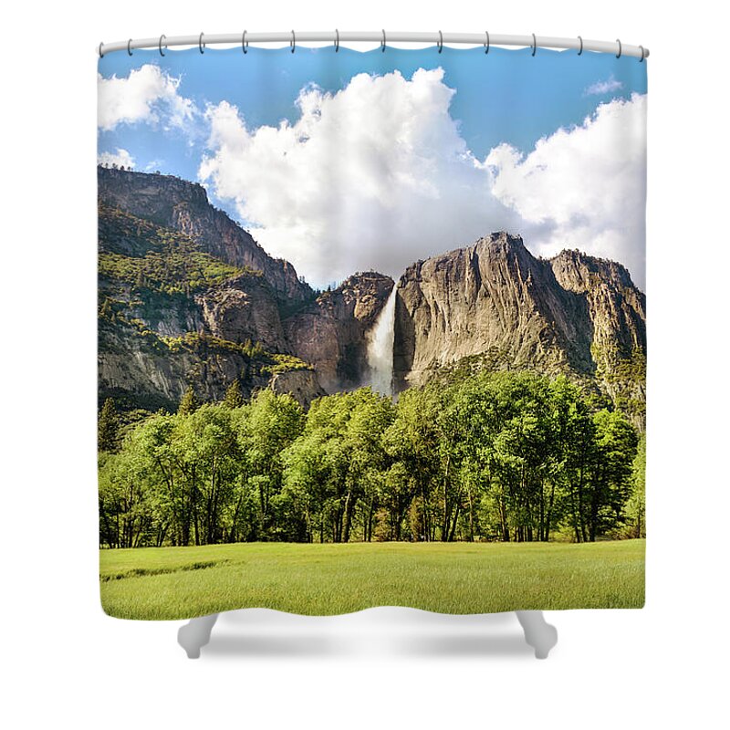 Spring Shower Curtain featuring the photograph Upper Yosemite Fall by Brian Tada