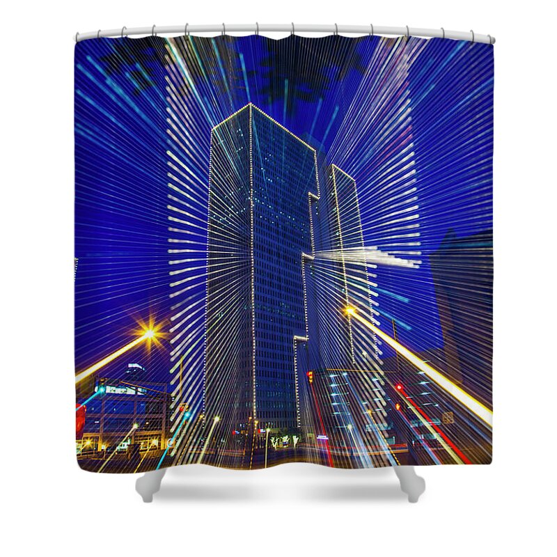Christmas Image Shower Curtain featuring the photograph Urban Abstract by Greg Kopriva