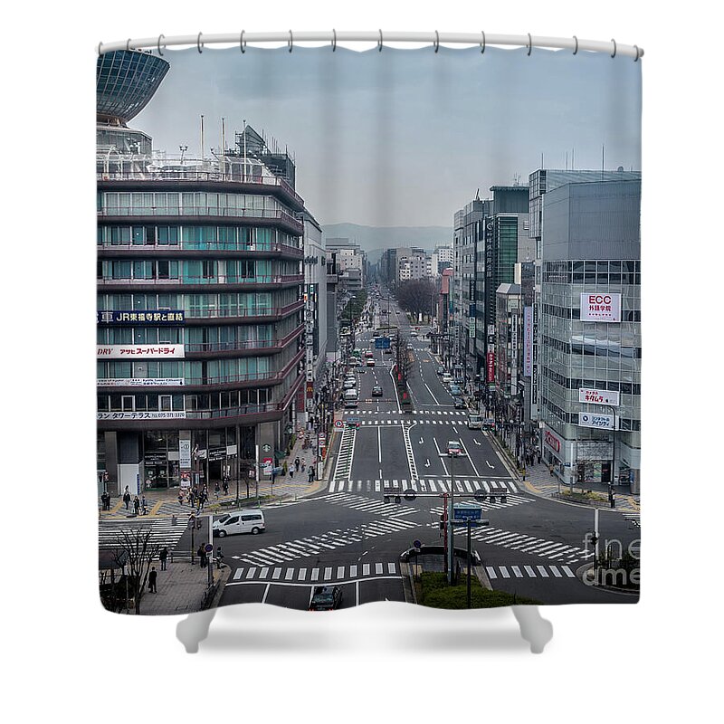 Kyoto Shower Curtain featuring the photograph Urban Avenue, Kyoto Japan by Perry Rodriguez