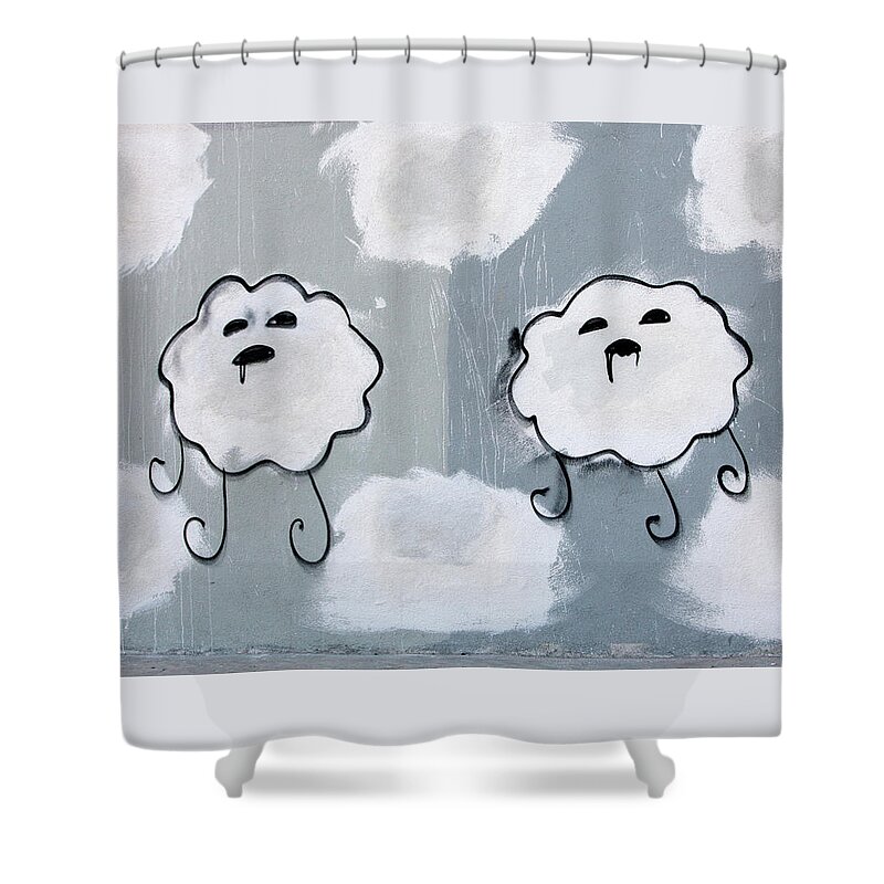 Street Art Shower Curtain featuring the photograph Urban Rain Clouds by Art Block Collections